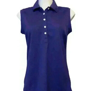 Nike Women's Royal Blue Sleeveless Polo Top